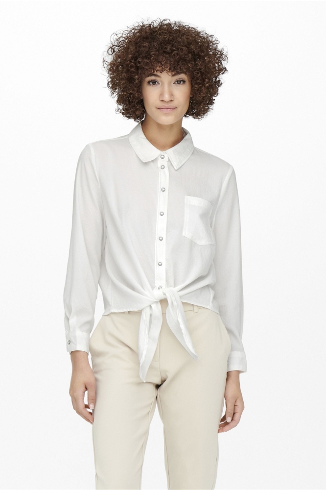 ONLLECEY LS KNOT SHIRT NOOS 15195910 Cloud Dancer
